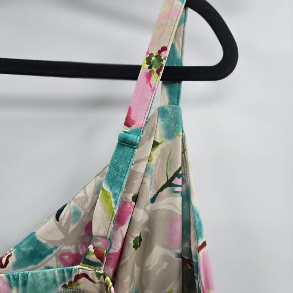 Torrid Teal Tea Length Midi Chiffon Pleated Shark Bite Floral Dress Size 3/3x - Picture 8 of 12